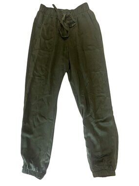 Have Olive Green Satin Lightweight Jogger Pants Size S